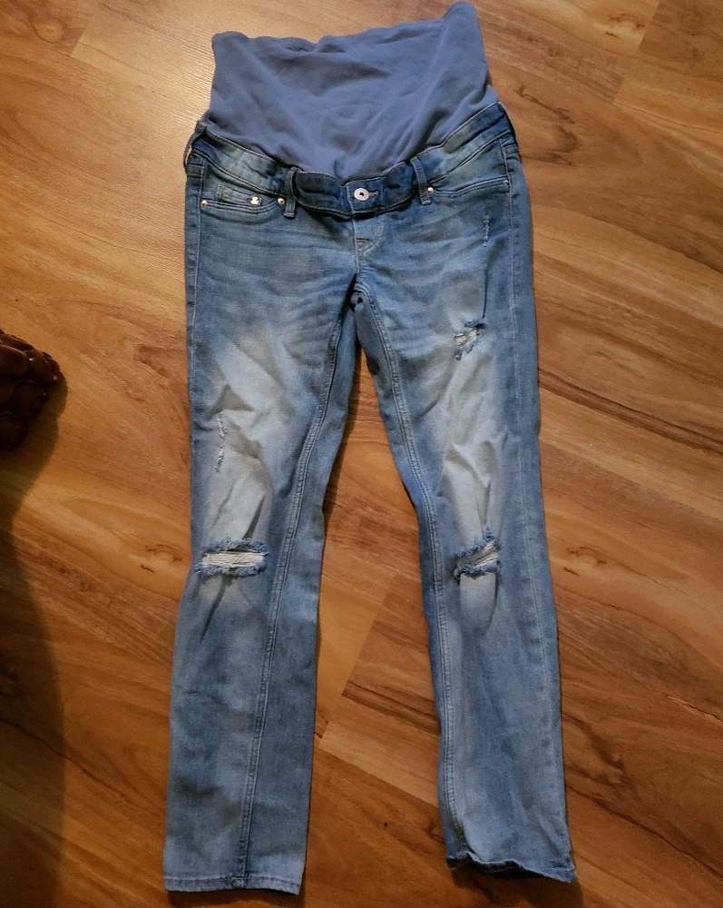 H&M Mama Skinny High Rib Ankle Maternity Jeans sz6